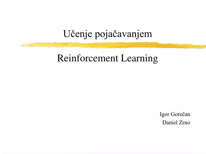 u enje poja avanjem reinforcement learning