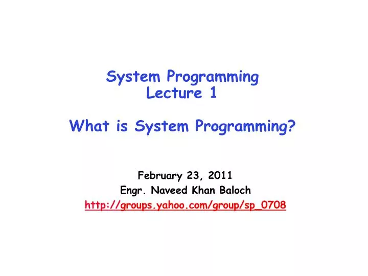 system programming lecture 1 what is system programming