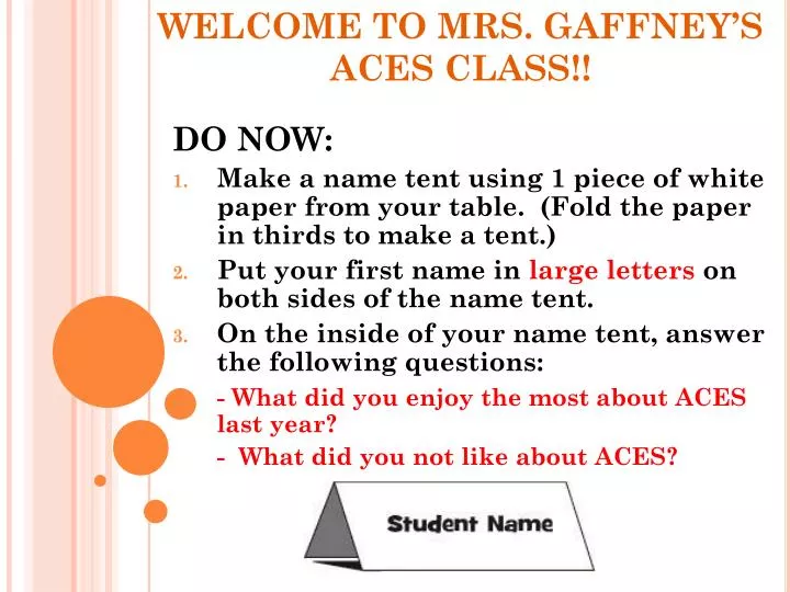 welcome to mrs gaffney s aces class