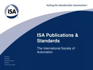ISA Publications &amp; Standards