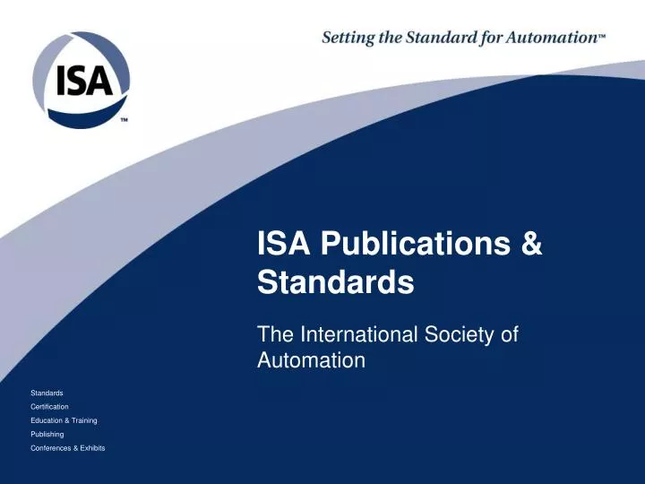 isa publications standards