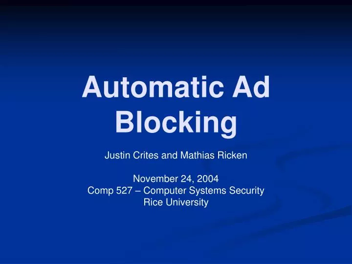 automatic ad blocking