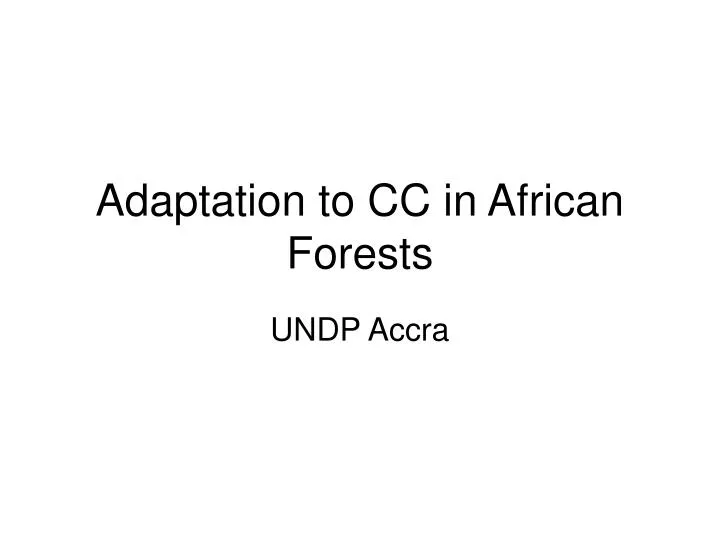 adaptation to cc in african forests