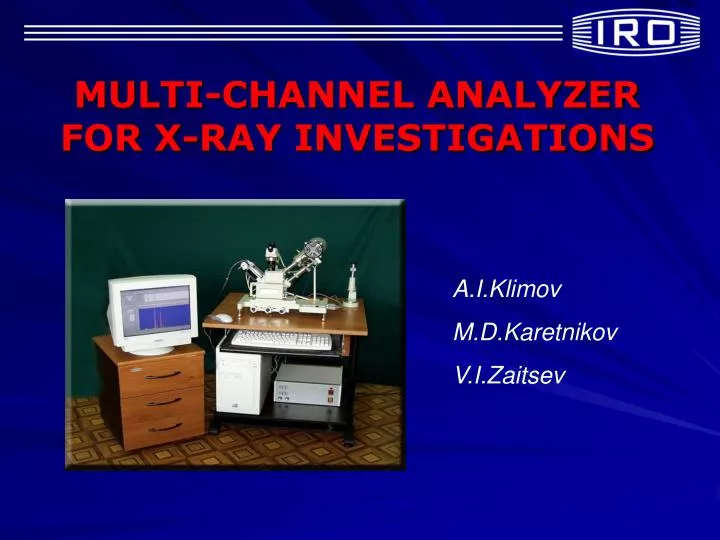 multi channel analyzer for x ray investigations