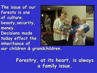 Forestry, at its heart, is always a family issue.