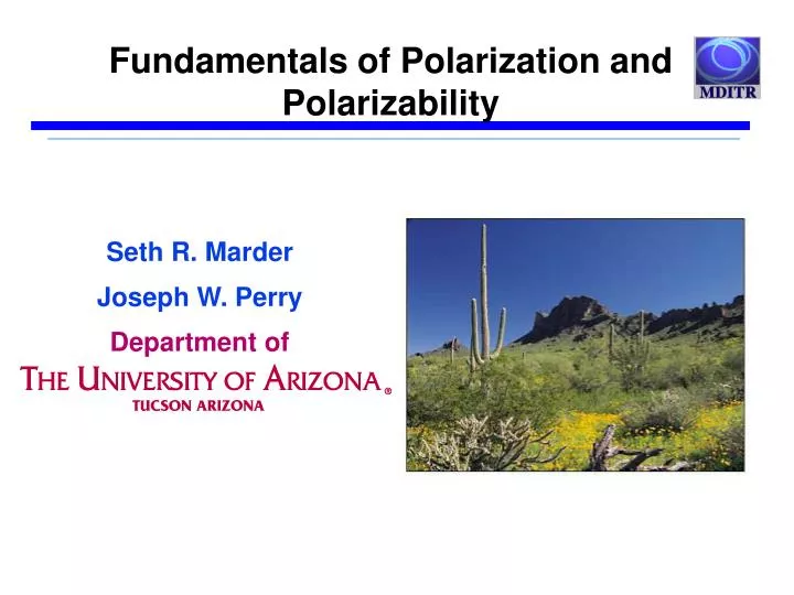 fundamentals of polarization and polarizability