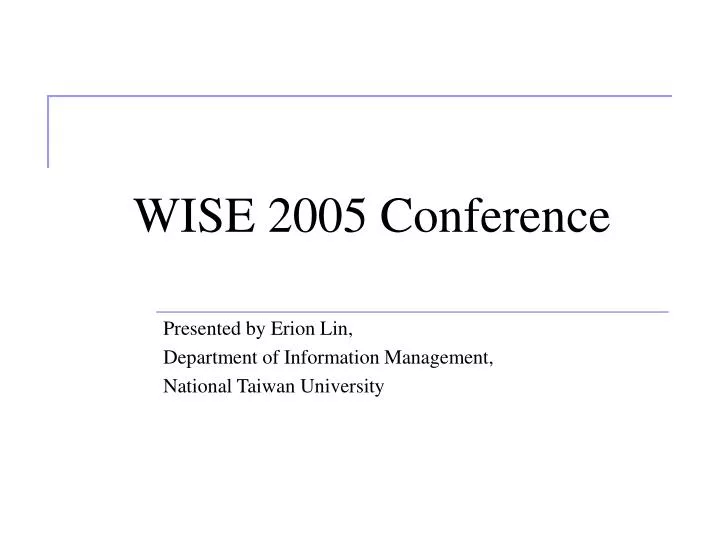 wise 2005 conference