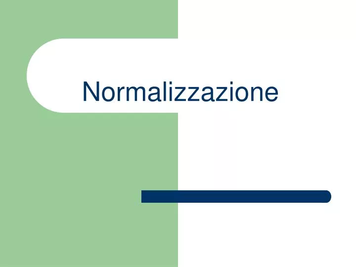 normalizzazione