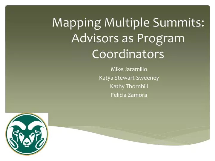 mapping multiple summits advisors as program coordinators