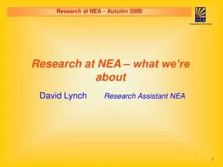 David Lynch Research Assistant NEA