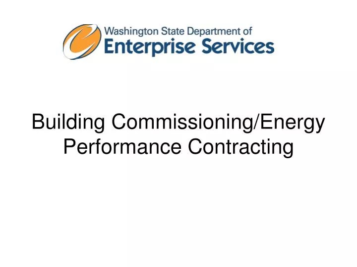 building commissioning energy performance contracting