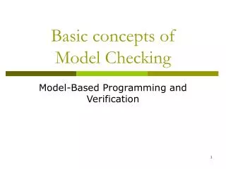 Basic concepts of Model Checking