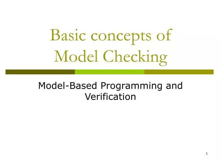 basic concepts of model checking