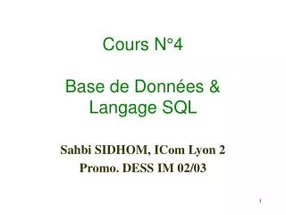 cours n 4 base de donn es langage sql