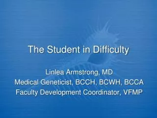 The Student in Difficulty