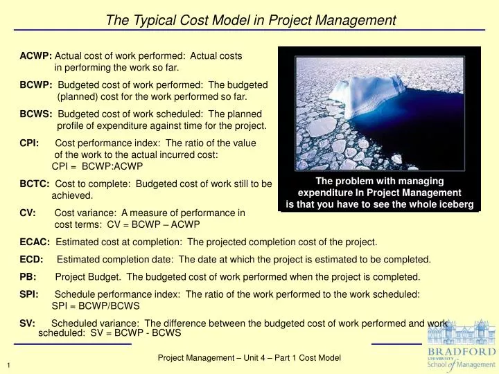 the typical cost model in project management