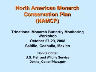 North American Monarch Conservation Plan (NAMCP)