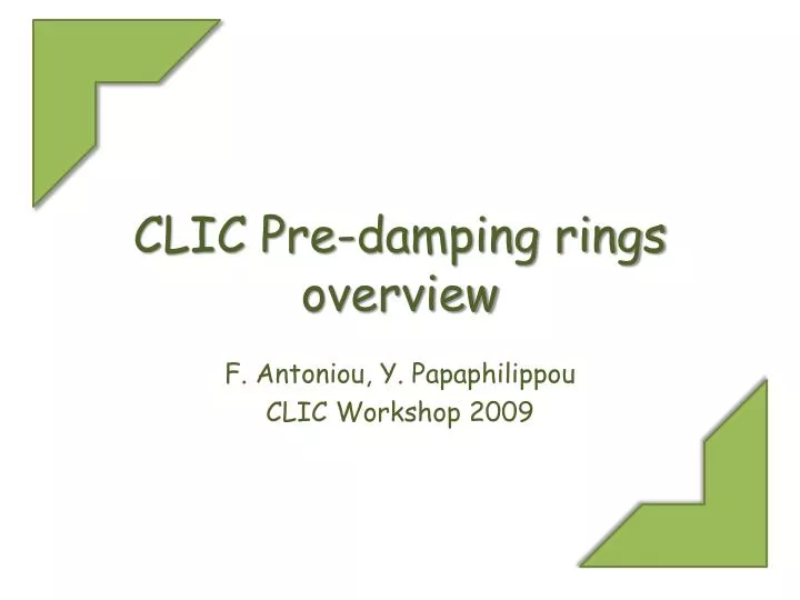 clic pre damping rings overview