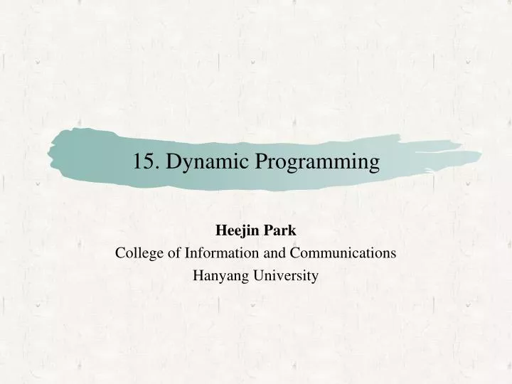 15 dynamic programming