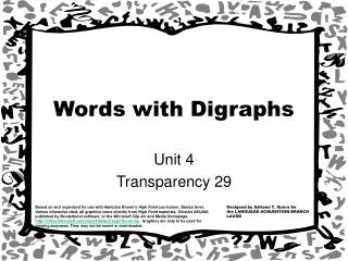 Words with Digraphs