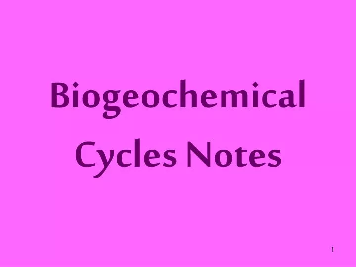 biogeochemical cycles notes