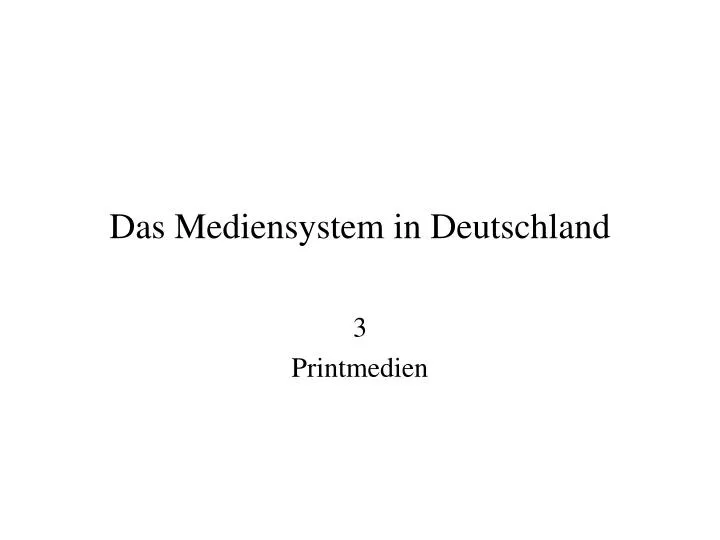 das mediensystem in deutschland