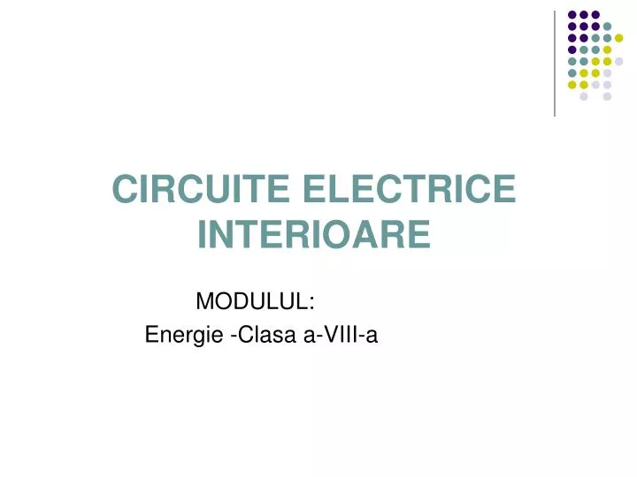 circuite electrice interioare
