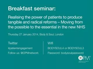 Realising the power of patients to produce tangible and radical reforms