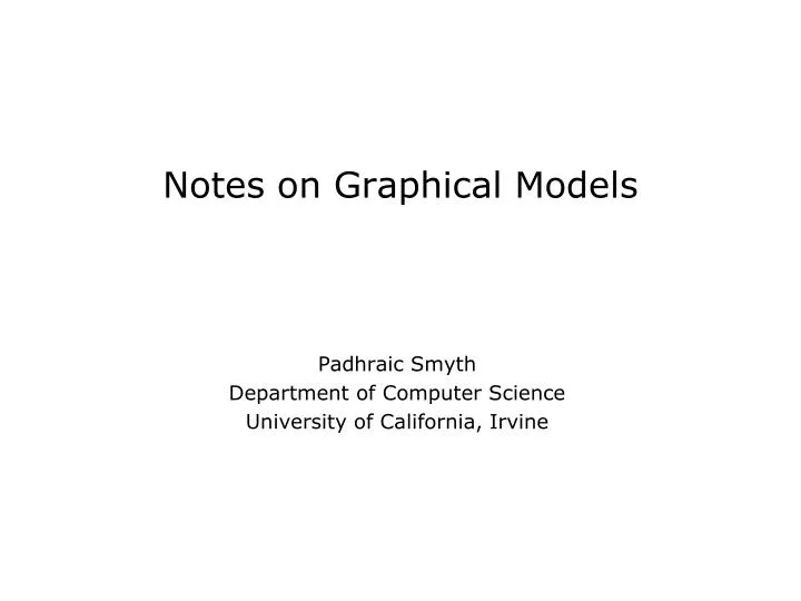 notes on graphical models