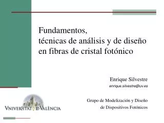 fundamentos t cnicas de an lisis y de dise o en fibras de cristal fot nico