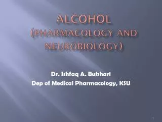 Alcohol ( Pharmacology and neurobiology )