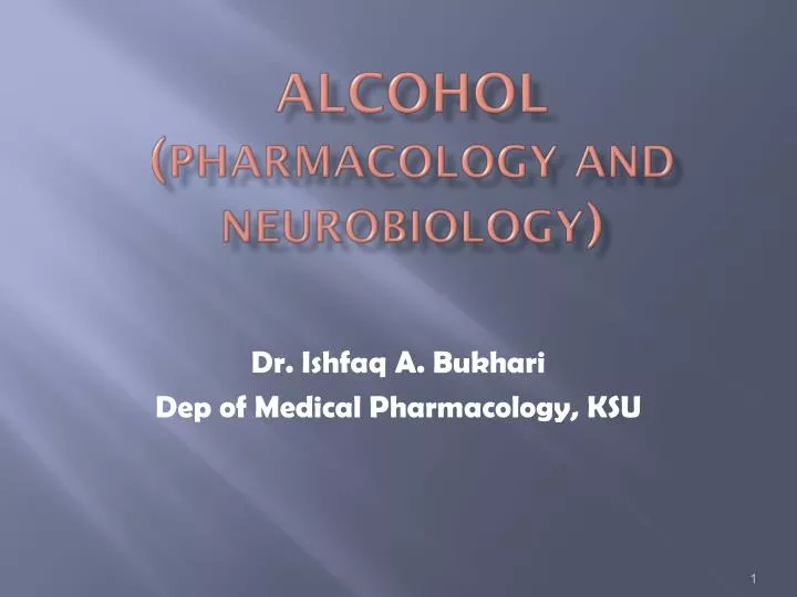 alcohol pharmacology and neurobiology