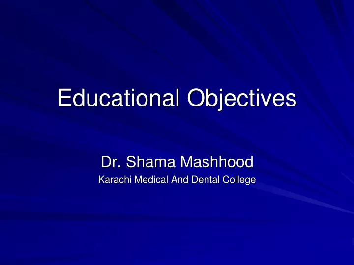 educational objectives