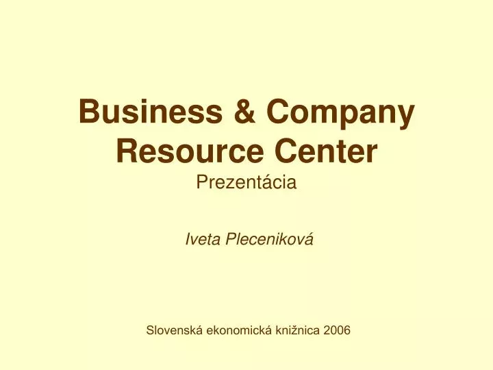 business company resource center prezent cia