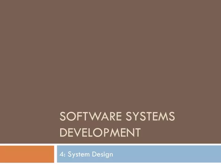 software systems development