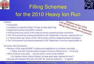 Filling Schemes for the 2010 Heavy Ion Run