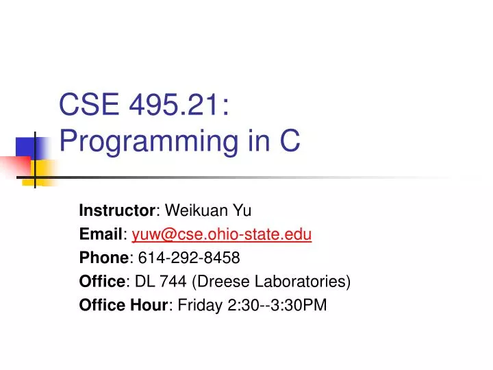 cse 495 21 programming in c