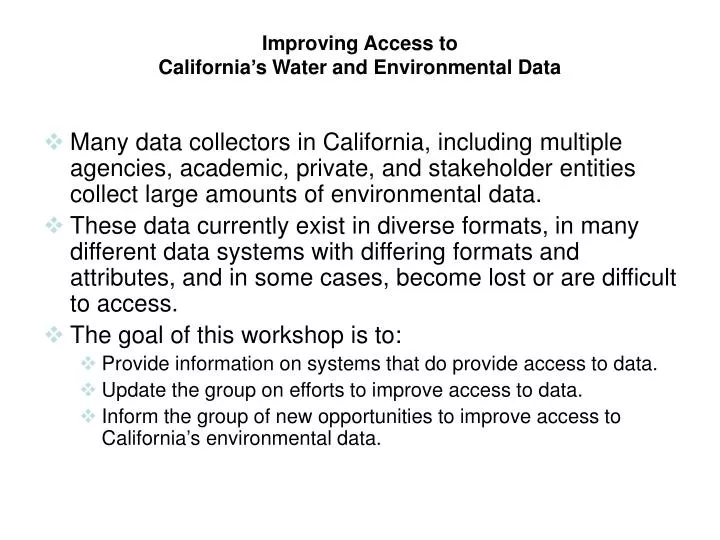 improving access to california s water and environmental data