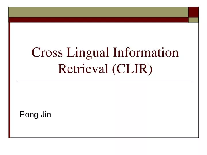 cross lingual information retrieval clir
