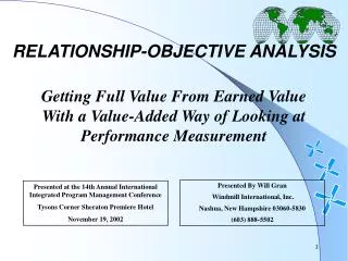 RELATIONSHIP-OBJECTIVE ANALYSIS