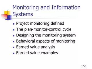 Monitoring and Information Systems