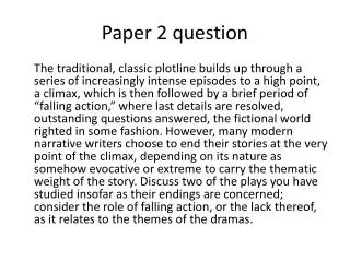 Paper 2 question