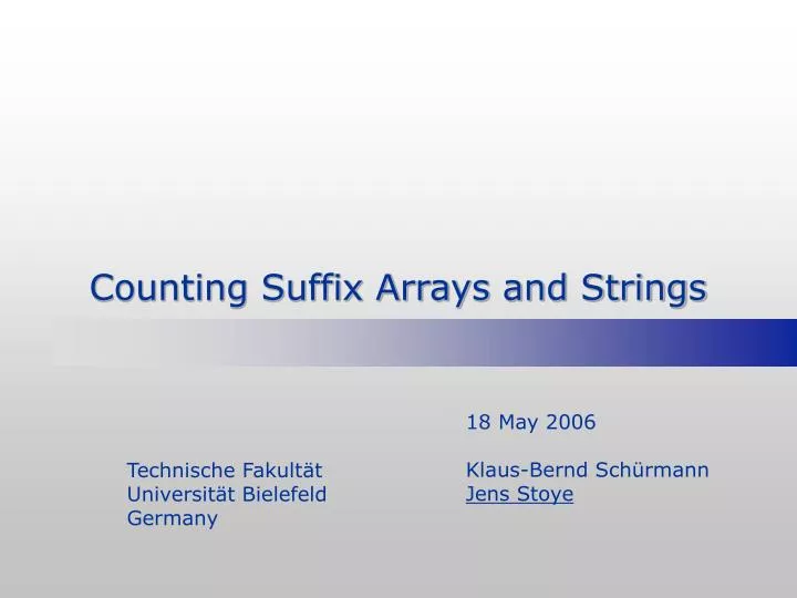 counting suffix arrays and strings