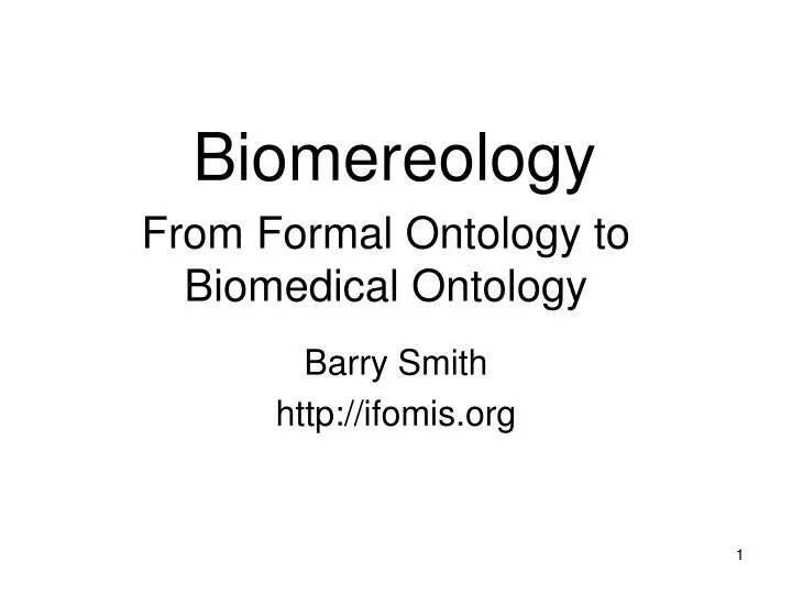 from formal ontology to biomedical ontology