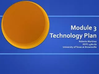 Module 3 Technology Plan
