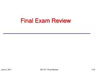 Final Exam Review