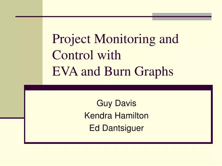 project monitoring and control with eva and burn graphs