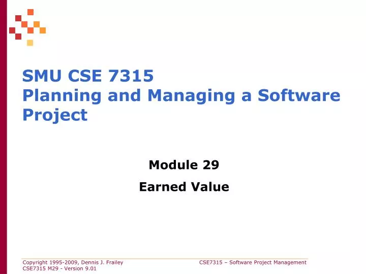 smu cse 7315 planning and managing a software project