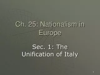 Ch. 25: Nationalism in Europe