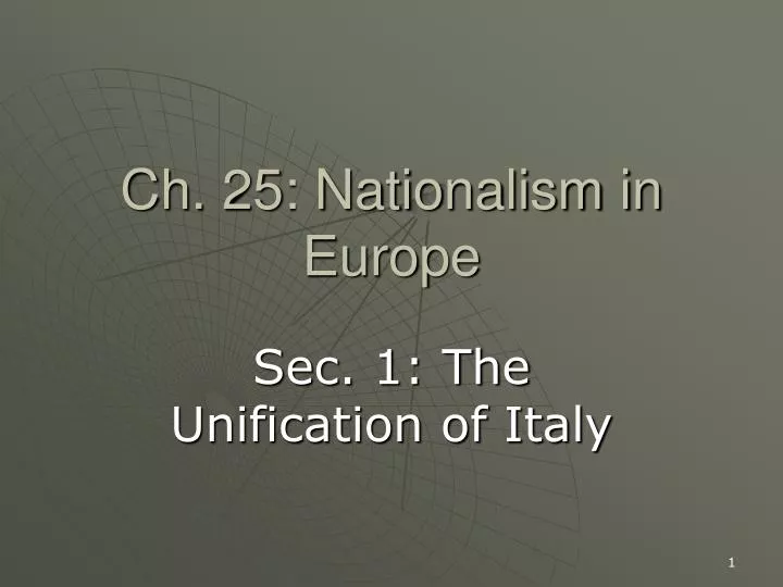 ch 25 nationalism in europe
